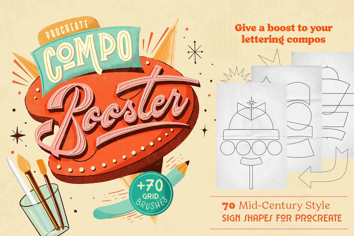 CompoBooster Procreate Retro Brushes
