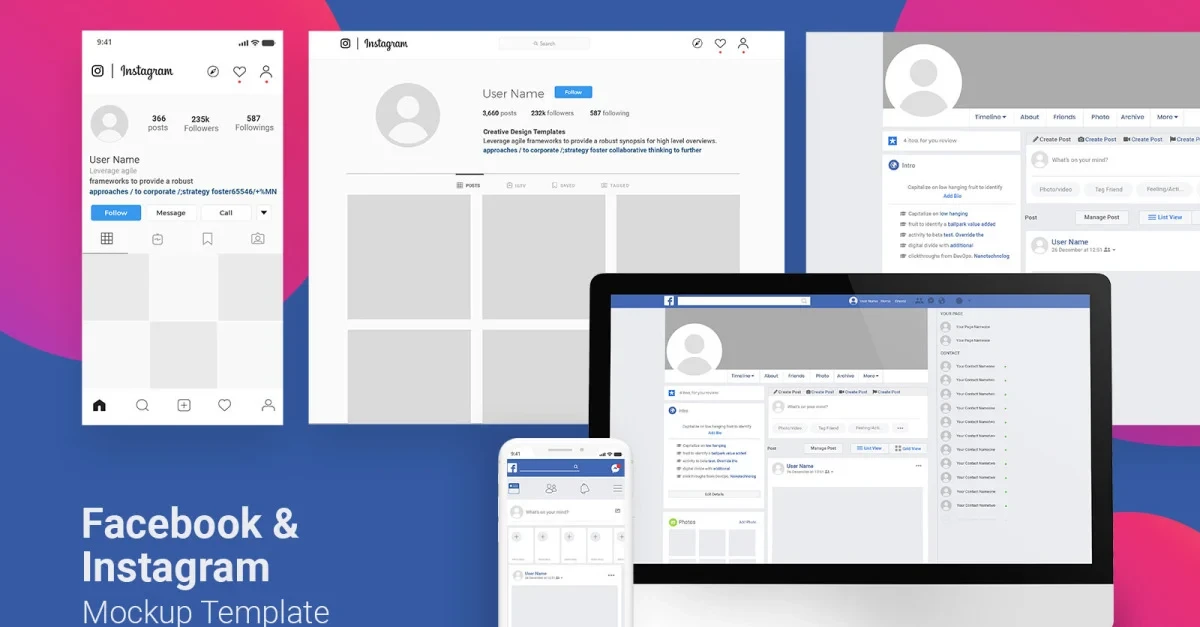 Facebook &amp; Instagram product mockup