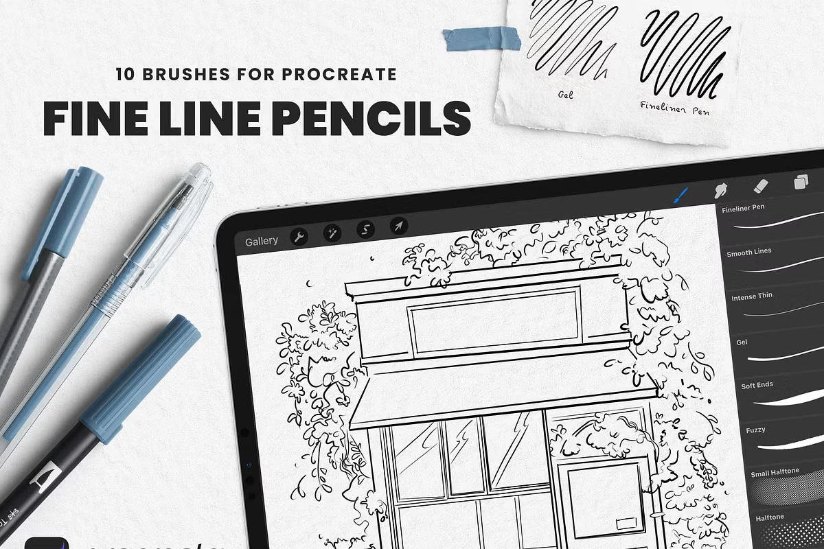 Fine Line Pencils for Procreate