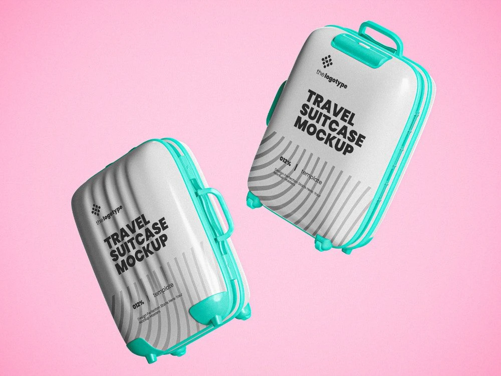 Floating Travel Suitcase Mockup