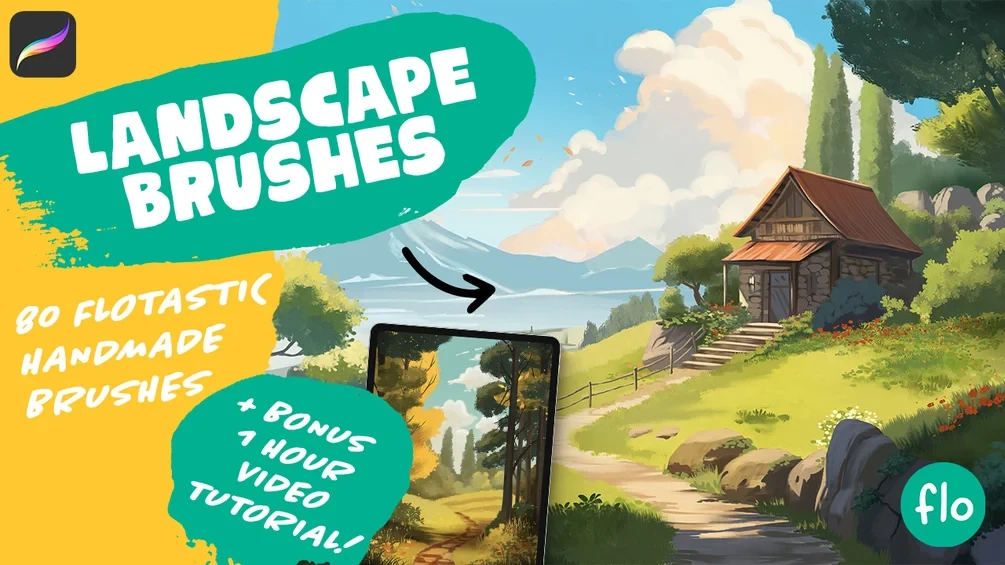 Flotastic Landscape Brushes for Procreate
