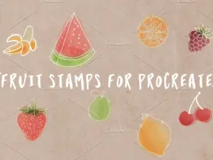 Fruit Stamp Brushes for Procreate