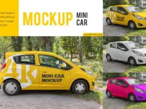 Mini Car Mockup Set
