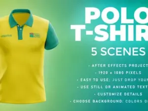 Polo T-shirt – 5 Scenes Mockup Template – Animated Mockup PRO