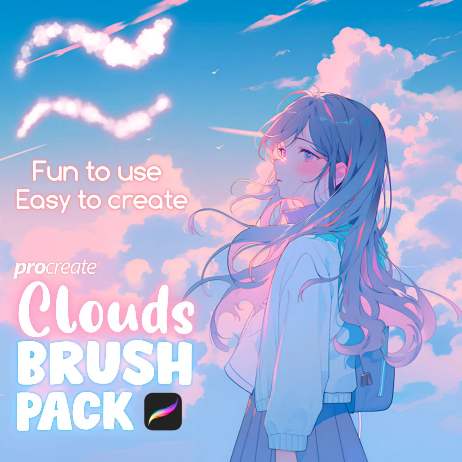 Procreate Clouds brush pack for anime &amp; manga | Brushes for iPad, Clouds brushes, Stars brushes, Constellation brushes