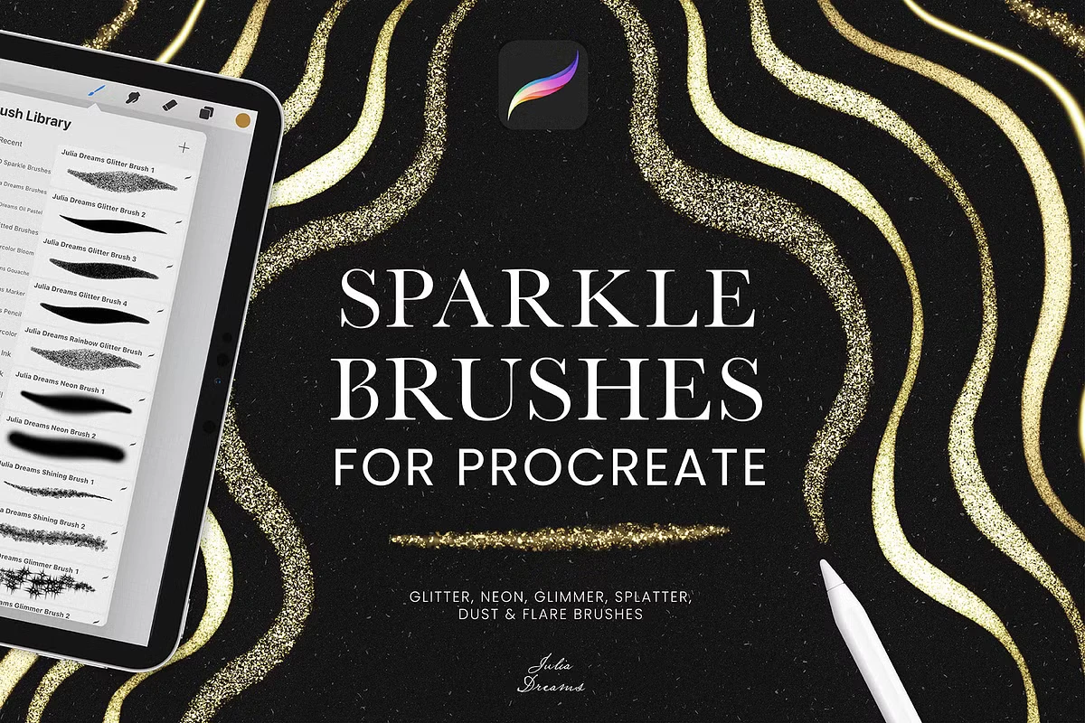 Sparkle Glitter Brushes Procreate