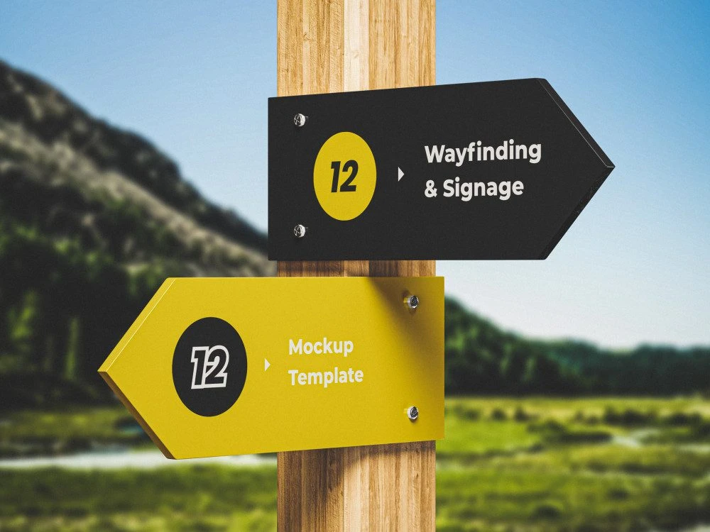 Wayfinding Sign Mockup