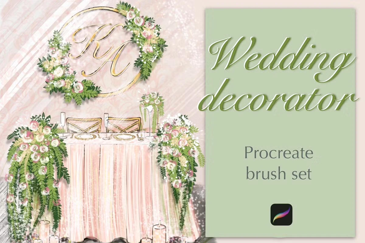 Wedding Procreate brush set.