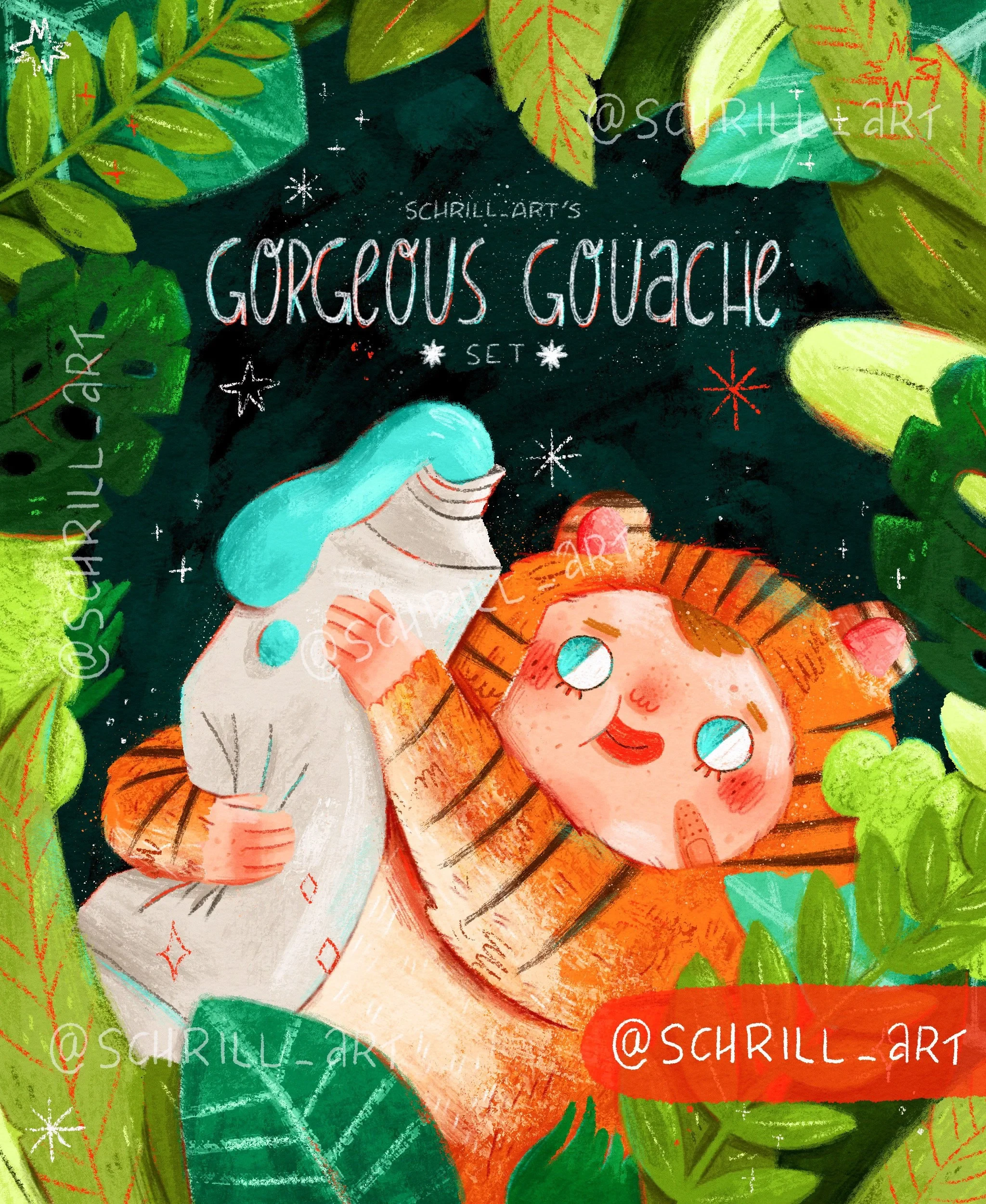 gorgeous gouache brushset for procreate