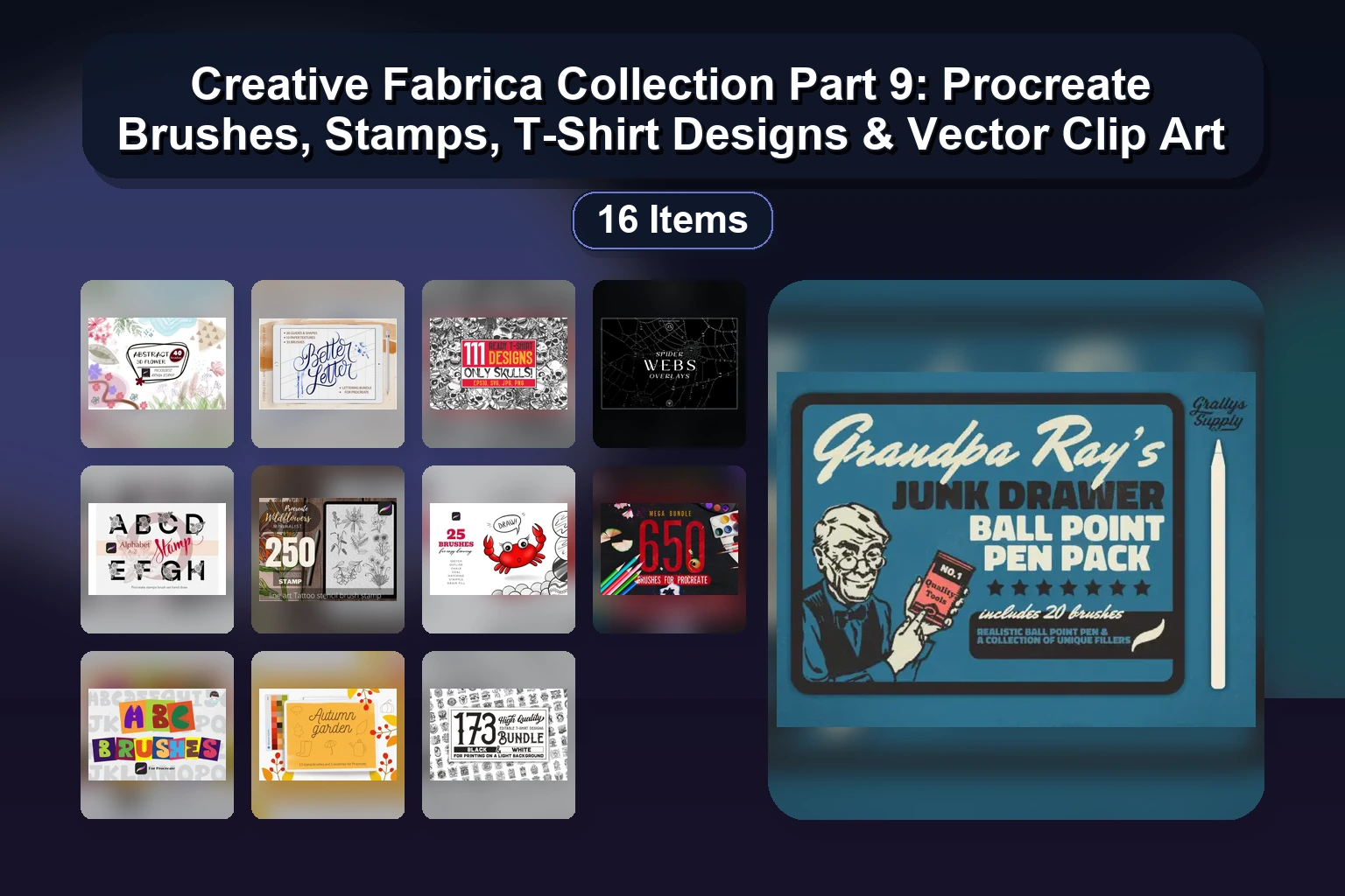 Top Creative Fabrica Brush & Stamp Sets for Procreate & Photoshop (Part 10)