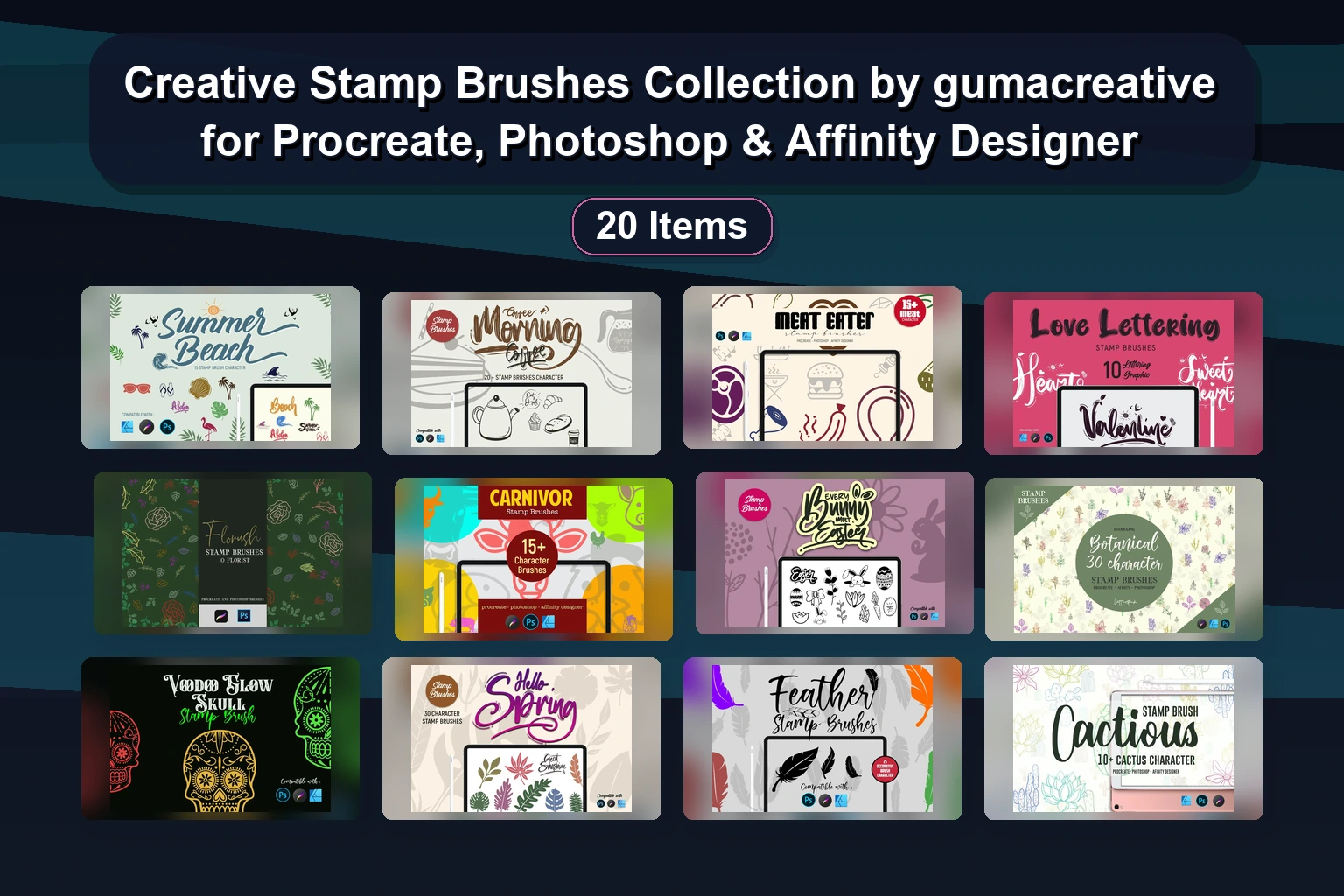 Guerillacraft.co Brush Collection: Gritty, Vintage & Hand-Drawn Brushes for Procreate, Illustrator & Photoshop
