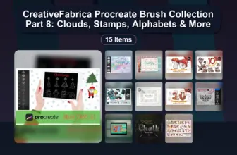 CreativeFabrica Procreate Brush Collection Part 8: Clouds, Stamps, Alphabets & More