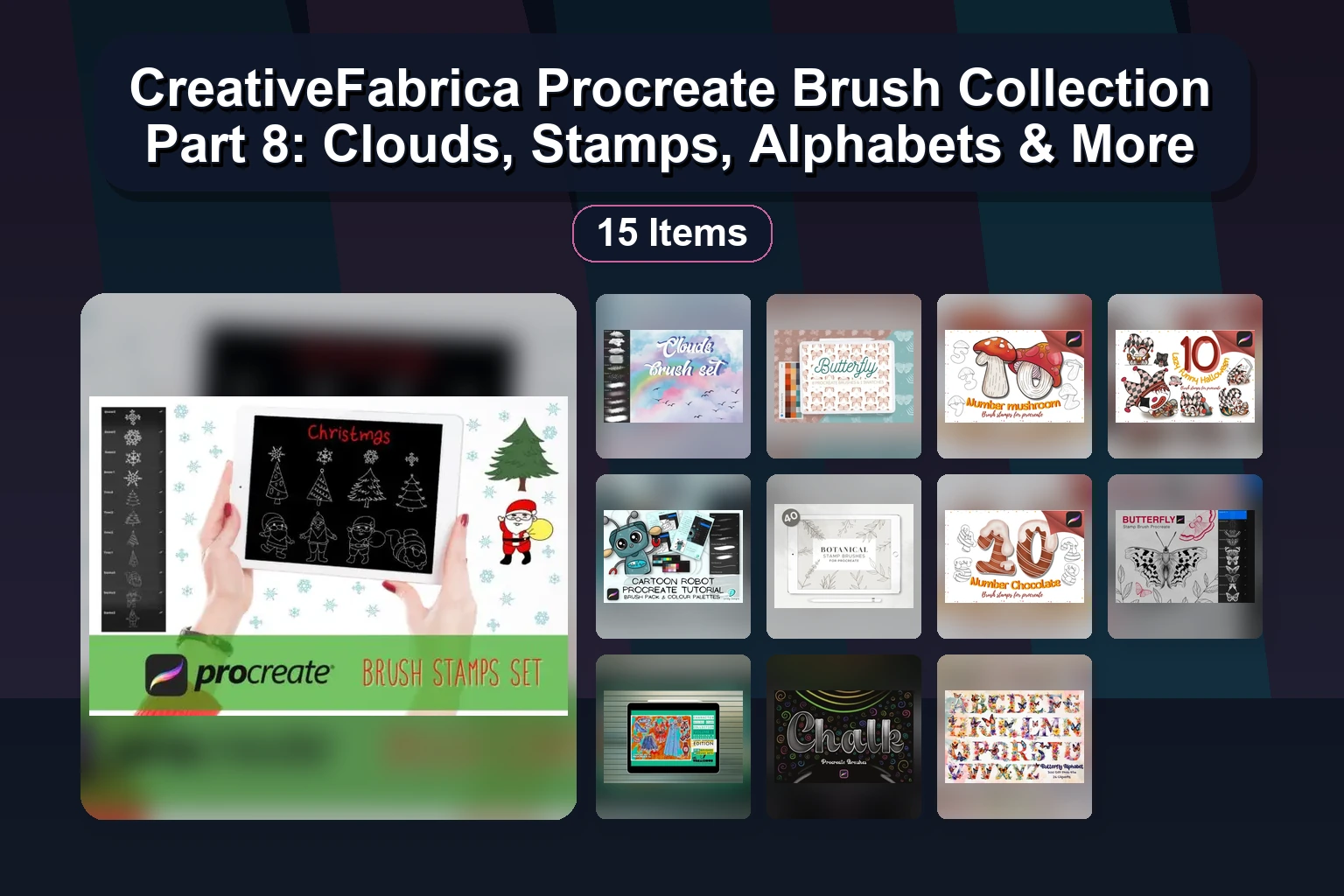 Best Creativefabrica Procreate Brushes & Stamps: Garden, Feather, Fabric, Christmas & More (Part 7 Collection)
