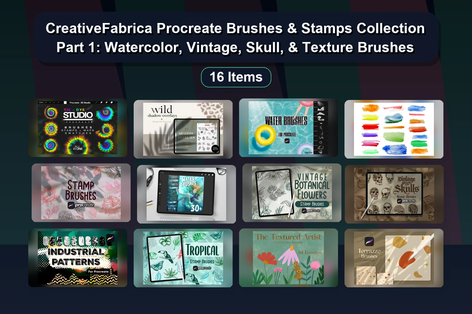 CreativeFabrica Procreate Brushes & Stamps Collection: Spring, Winter, Valentine’s & More