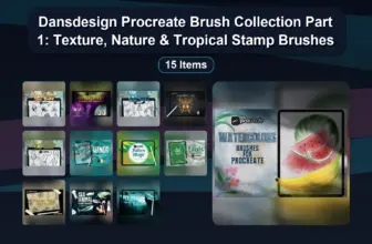 Dansdesign Procreate Brush Collection Part 1: Texture, Nature & Tropical Stamp Brushes