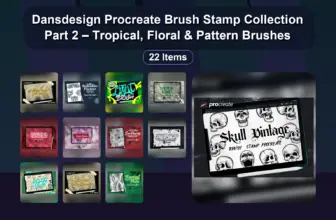 Dansdesign Procreate Brush Stamp Collection Part 2 – Tropical, Floral & Pattern Brushes
