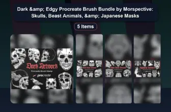 Dark & Edgy Procreate Brush Bundle by Morspective: Skulls, Beast Animals, & Japanese Masks