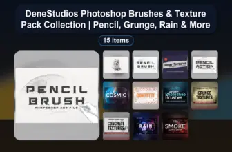 DeneStudios Photoshop Brushes & Texture Pack Collection | Pencil, Grunge, Rain & More