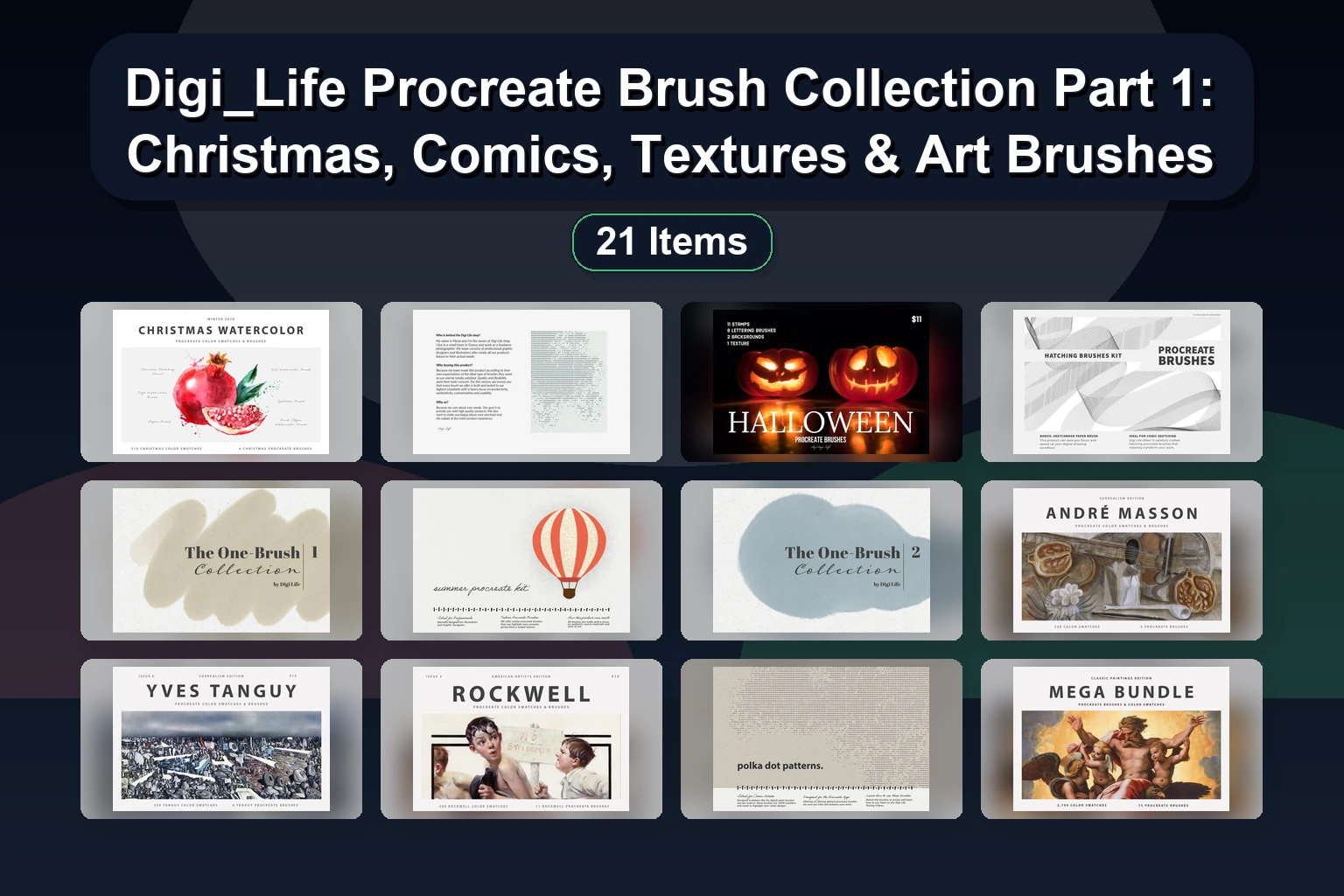 Digi_Life Procreate Brush Collection Part 1: Christmas, Comics, Textures & Art Brushes 1 Digi_Life Procreate Brush Collection Part 1: Christmas, Comics, Textures & Art Brushes Digi Life Procreate Brush Collection Part 1 Christmas Comics collage 55809592 1781887259