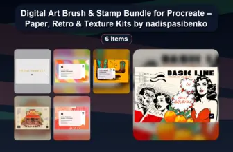 Digital Art Brush & Stamp Bundle for Procreate – Paper, Retro & Texture Kits by nadispasibenko