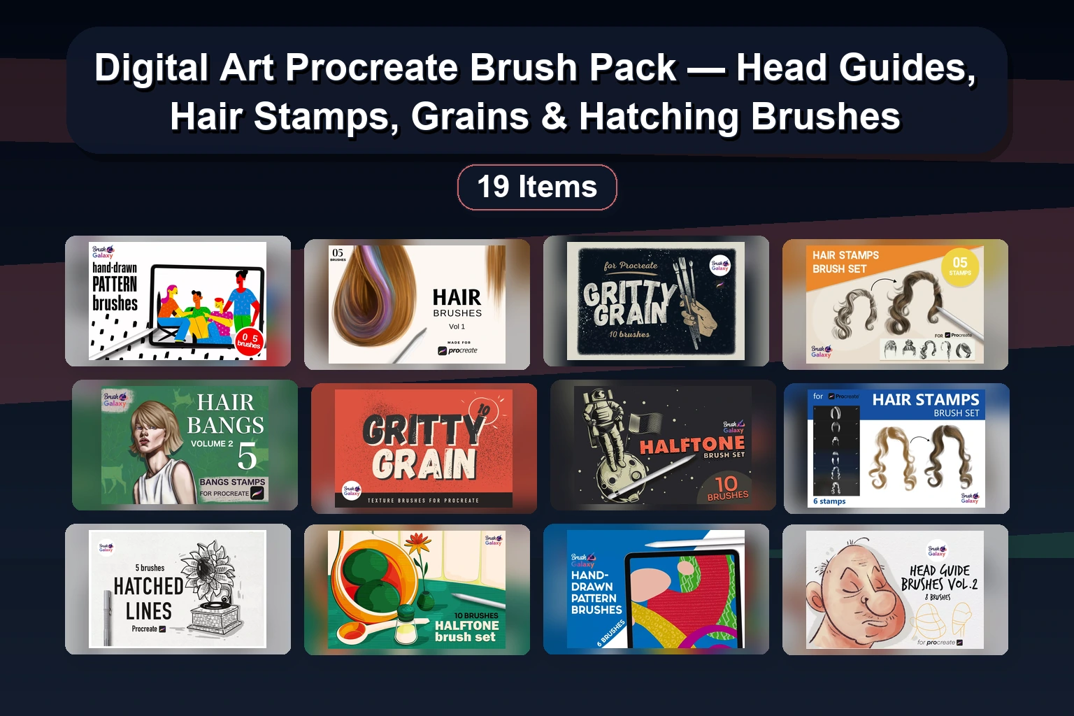 Best Procreate Grain Texture & Gouache Brush Sets for Digital Art (Selected Assets Part 34)