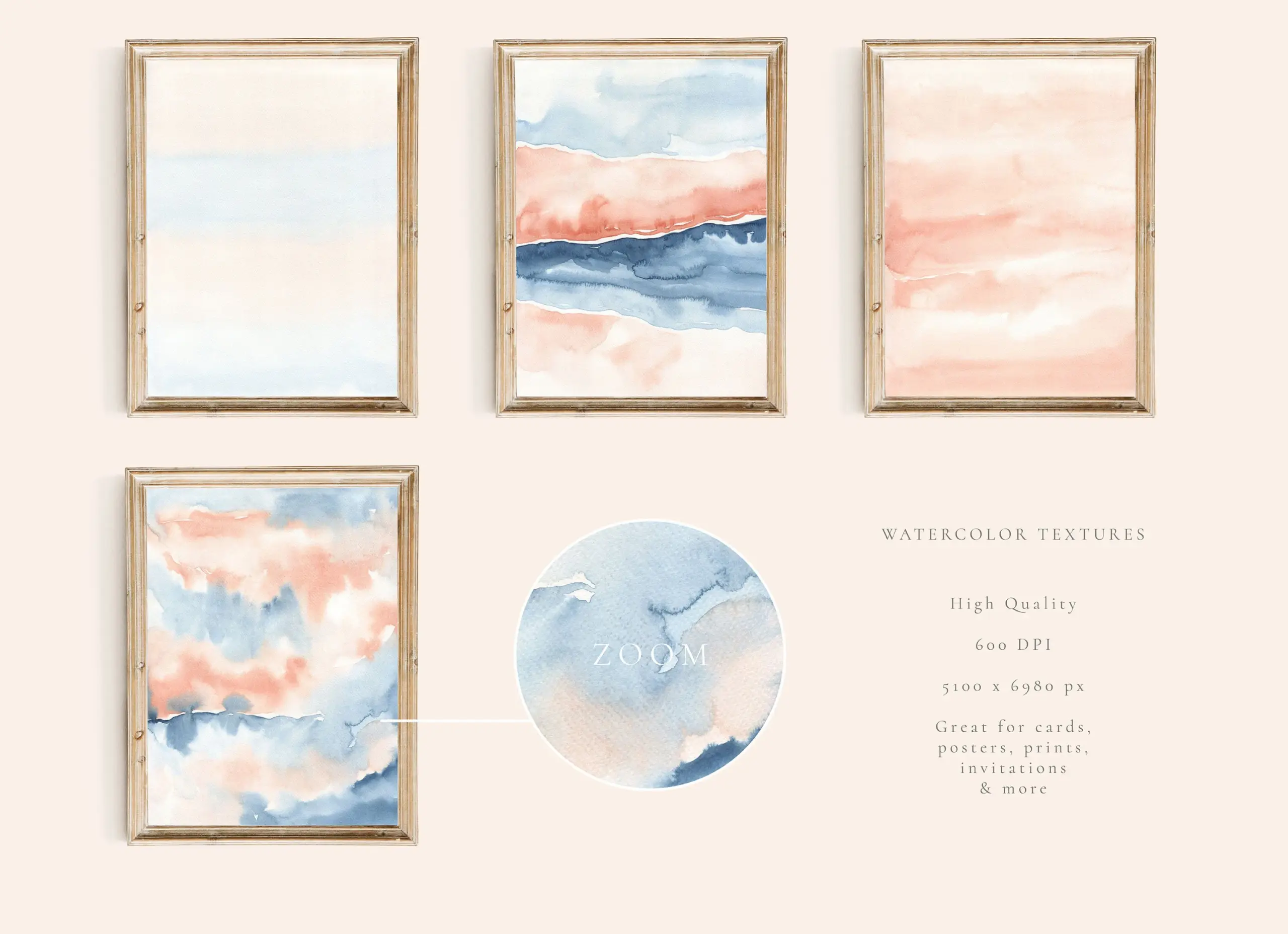 Digital Textures - Watercolor Paper - Ombre Watercolor - Watercolor Clipart - Digital Background - Blush Printable Papers - Morning Stories - Image 4