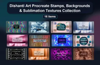 Dishanti Art Procreate Stamps, Backgrounds & Sublimation Textures Collection