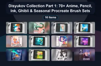 Disyukov Collection Part 1: 70+ Anime, Pencil, Ink, Ghibli & Seasonal Procreate Brush Sets