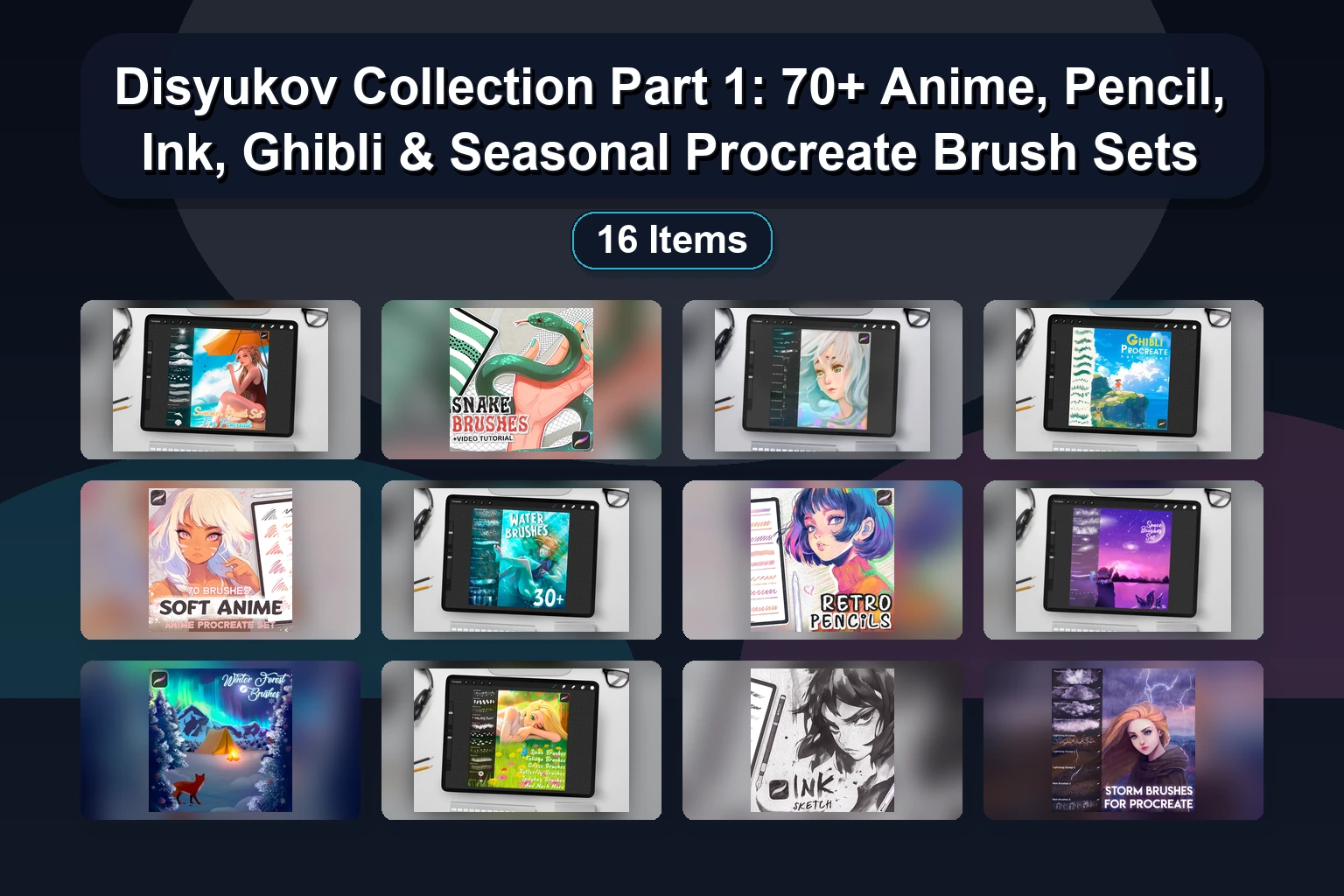 Digi_Life Procreate Brush Collection Part 1: Christmas, Comics, Textures & Art Brushes