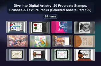 Dive Into Digital Artistry: 20 Procreate Stamps, Brushes & Texture Packs (Selected Assets Part 199)