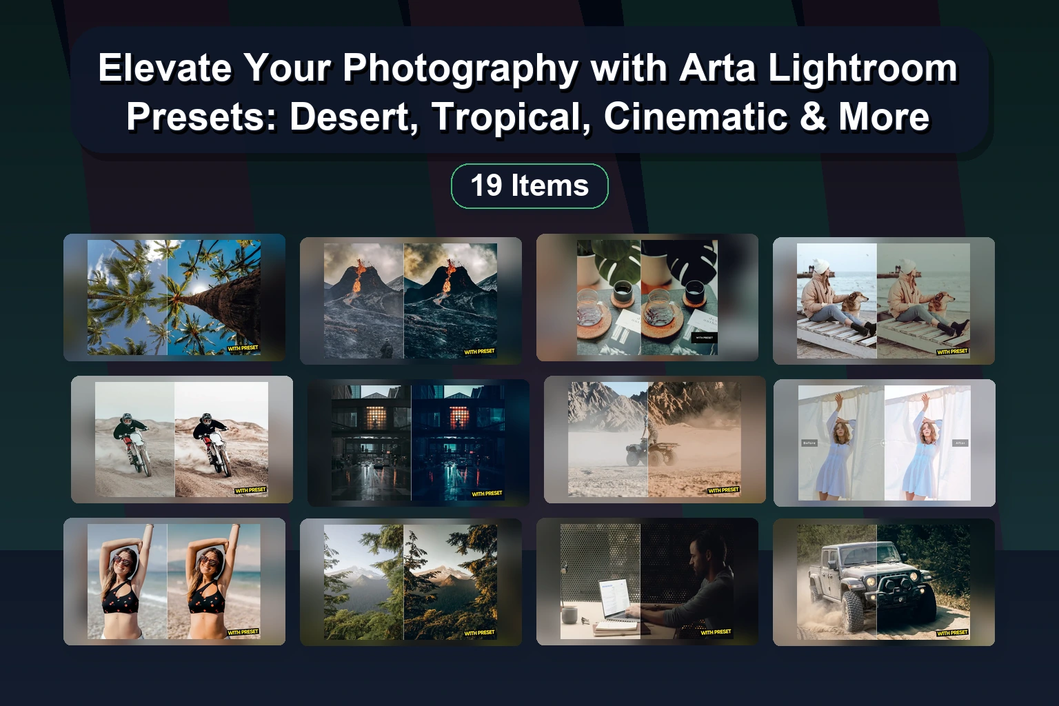 20 Lightroom Presets & Photoshop Actions: Arta & nmc2010 Collections for Mobile & Desktop