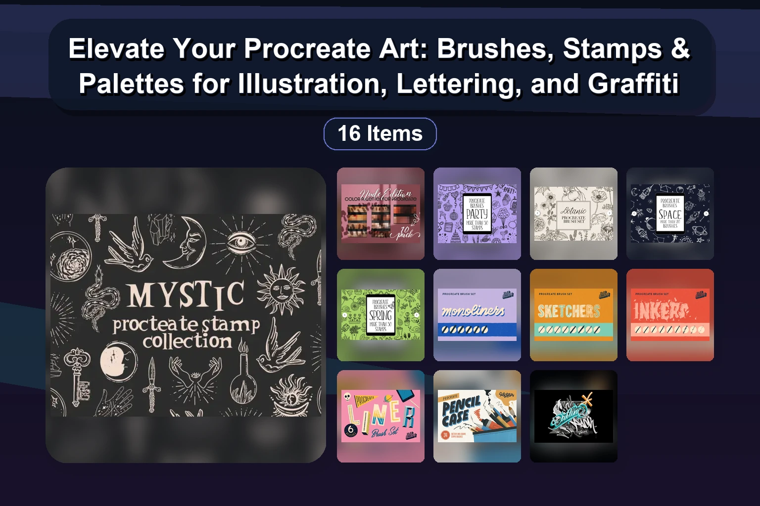Procreate Brushes & Digital Art Tools Bundle for Clip Studio Paint, Photoshop & More