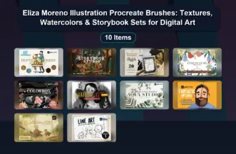 Eliza Moreno Illustration Procreate Brushes: Textures, Watercolors & Storybook Sets for Digital Art