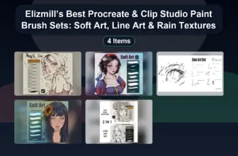 Elizmill’s Best Procreate & Clip Studio Paint Brush Sets: Soft Art, Line Art & Rain Textures