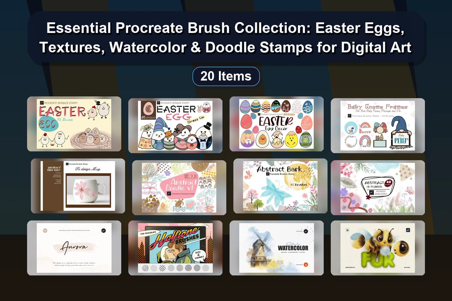 Procreate Brush Bundle & Color Palettes for Comic, Lettering & Digital Art (Selected Assets Part 115)