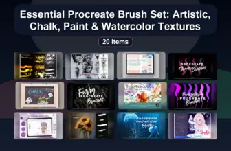 Essential Procreate Brush Set: Artistic, Chalk, Paint & Watercolor Textures