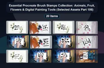 Essential Procreate Brush Stamps Collection: Animals, Fruit, Flowers & Digital Painting Tools (Selected Assets Part 186)