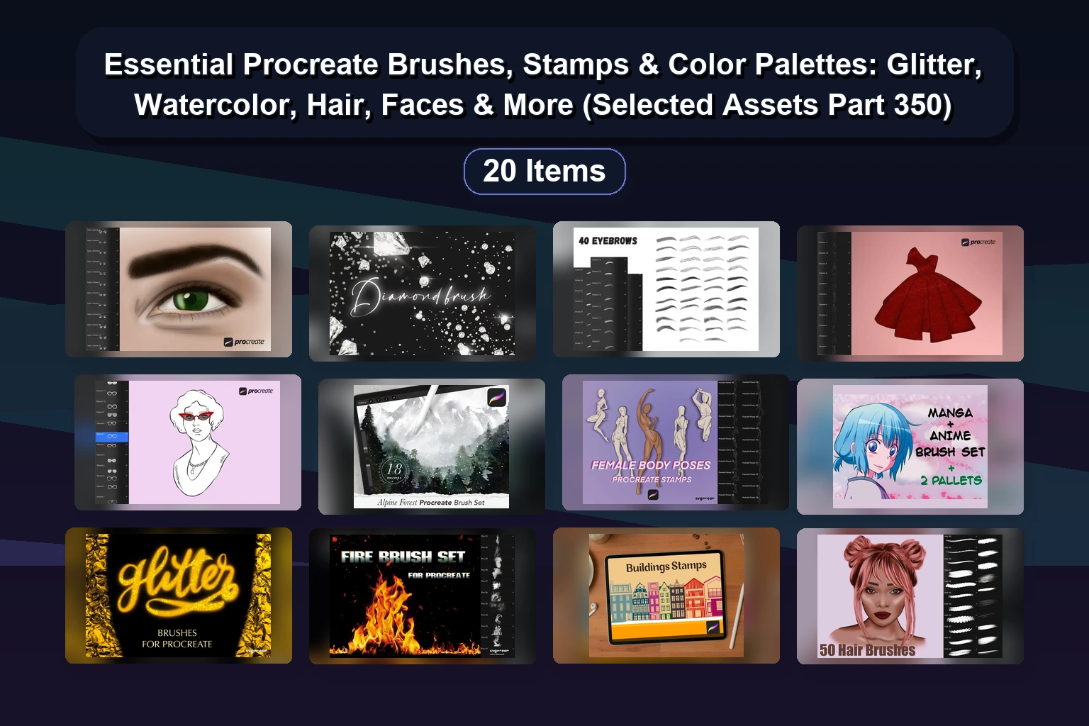 20 Procreate Color Palettes & Brush Sets: The Ultimate Digital Art Collection by Stephanie Neto