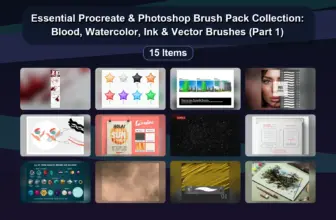 Essential Procreate & Photoshop Brush Pack Collection: Blood, Watercolor, Ink & Vector Brushes (Part 1)