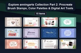 Explore anningarts Collection Part 2: Procreate Brush Stamps, Color Palettes & Digital Art Tools