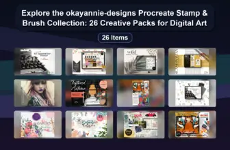 Explore the okayannie-designs Procreate Stamp & Brush Collection: 26 Creative Packs for Digital Art