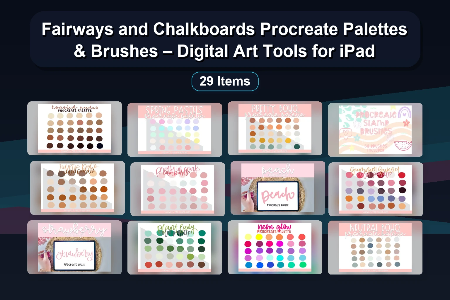 18 Procreate Brush Sets for Celebrations, Florals & Halloween by firefly-designs | Part 2 Collection