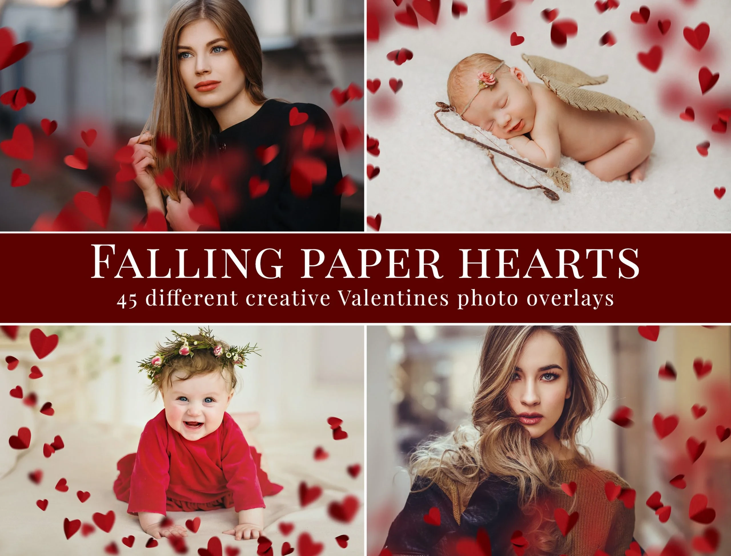 Falling Paper Hearts Photo Overlays 6 Falling Paper Hearts Photo Overlays - Image 6