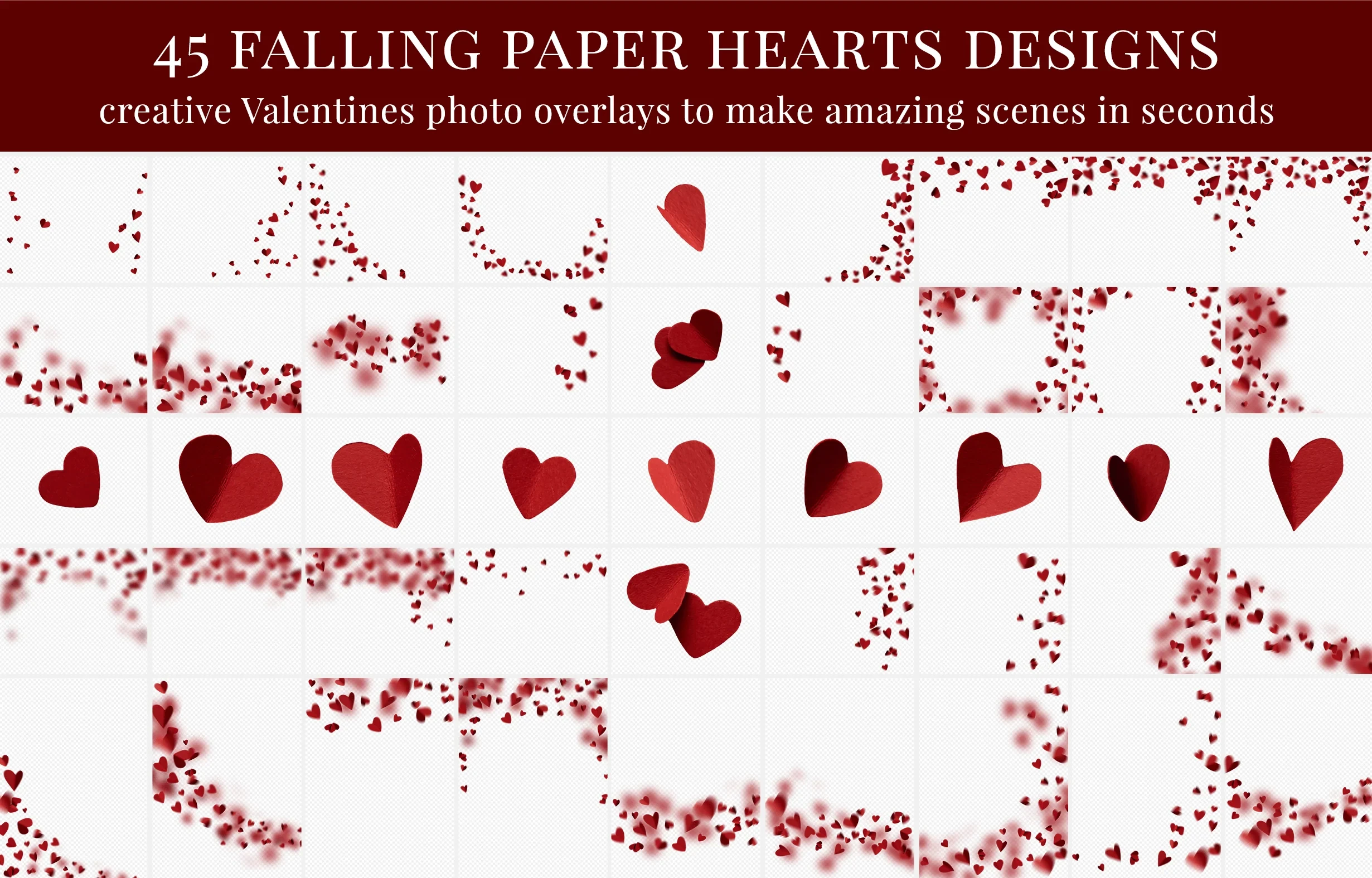 Falling Paper Hearts Photo Overlays 10 Falling Paper Hearts Photo Overlays - Image 10