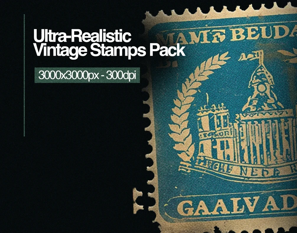 Free 200 Vintage Stamps PNG Pack 3 Free 200 Vintage Stamps PNG Pack - Image 3