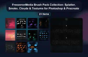 FreezeronMedia Brush Pack Collection: Splatter, Smoke, Clouds & Textures for Photoshop & Procreate