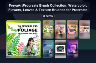 FreyaArtProcreate Brush Collection: Watercolor, Flowers, Leaves & Texture Brushes for Procreate
