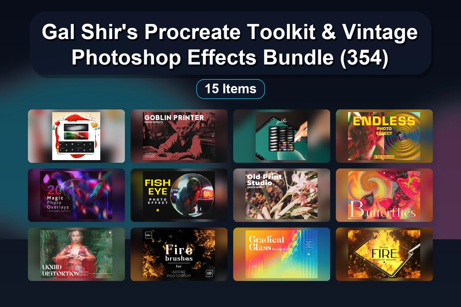 Gal Shir's Procreate Toolkit & Vintage Photoshop Effects Bundle (354)