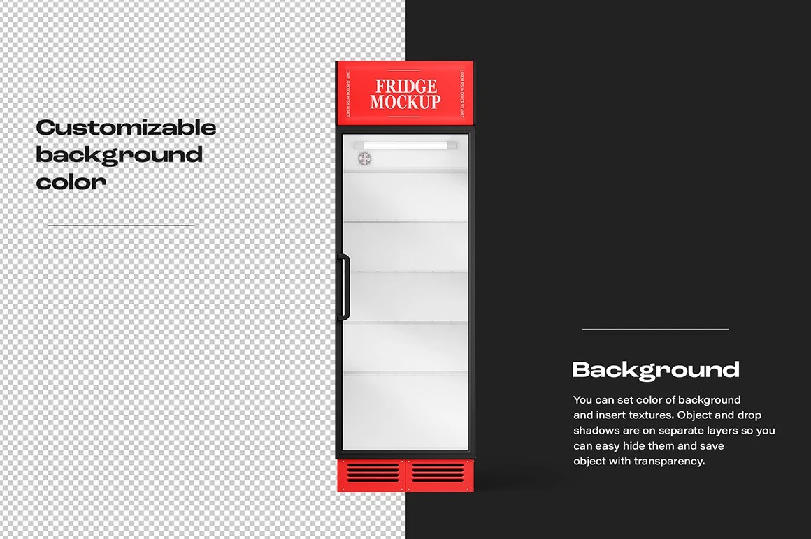 Glass Door Fridge Mockup Set 4 Glass Door Fridge Mockup Set - Image 4