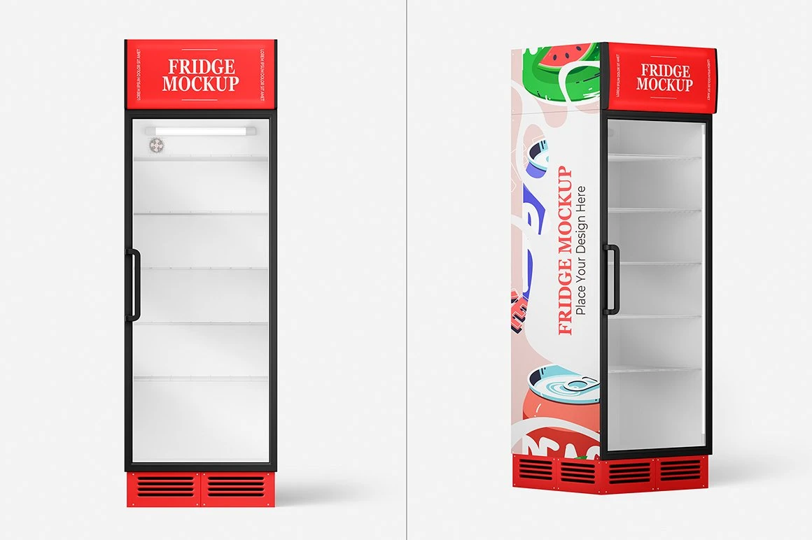 Glass Door Fridge Mockup Set 5 Glass Door Fridge Mockup Set - Image 5